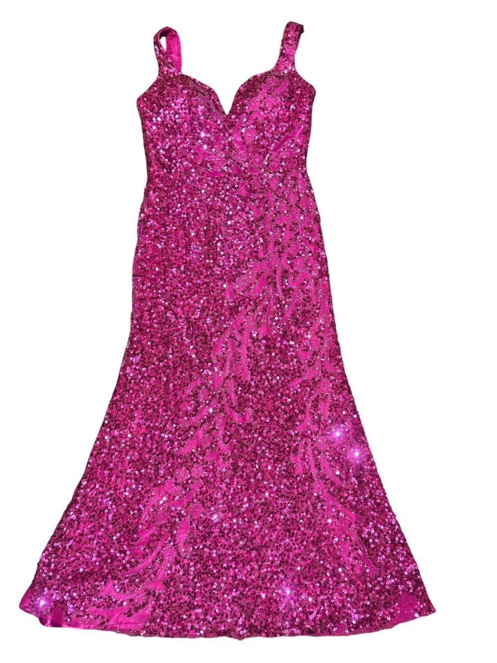 Vintage Scala sweetheart sequined Pink Party Dress size 10 (P2P 17) Glam prom